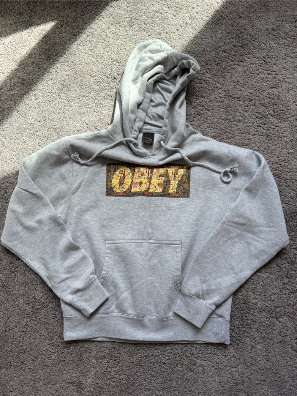 OBEY Women’s Gray Logo Hoodie Sweater